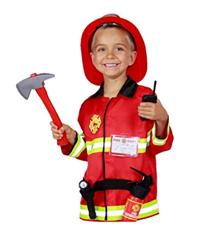 Matissa Niños Bombero Roleplay Disfraz y Accesorios Bombero Bombero