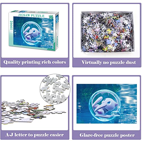 Mew Jigsaw Puzzles para Adultos 1000 Piezas Pokemon Jigsaws Family Challenge Juego Serie Anime (70x50cm)