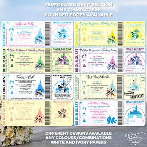 Mickey y Minnie Mouse Invitar invitaciones de boda cumpleaños billete fiesta Mickey Minnie Disney Ariel personalizado Peter Pan rey León princesa Príncipe belleza