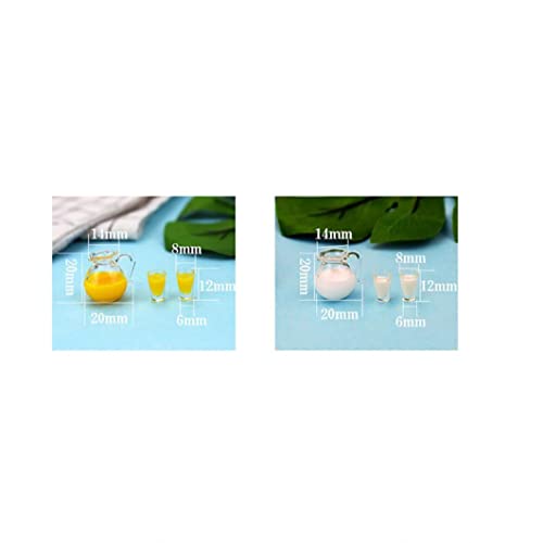 Mini jugo/Milk Pot Cups Set Miniature Craft Scene Modelo para 1:12/1: 6 Casa de muñeca de escala Muebles de muñecas decorativas Accesorios de la casa (amarillo) FINE TRABAJO