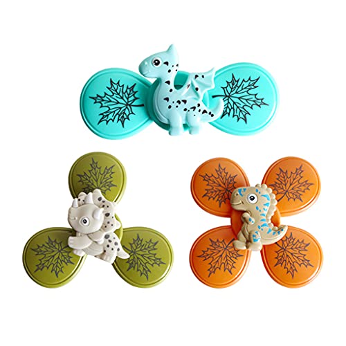 MIORIO 3 uds, Juguete de baño, Juego de Agua, Spinner de Dibujos Animados, Mini giroscopio Flexible, educación temprana, bañera giratoria, Juguete de tamaño portátil para bebé