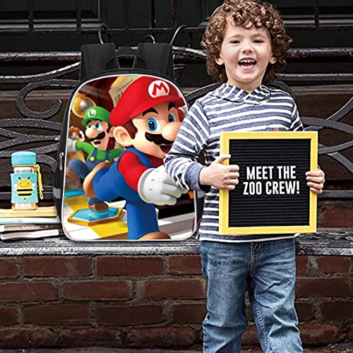 Mochilas Super Mario Hanel-Mochila Escolar para niños Mochila Escolar Mario Mochila Escolar de Dibujos Animados en 3D de Mario Bros para niños Estudiantes de Primaria y Secundaria