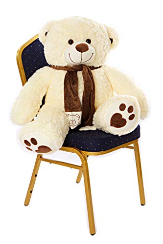 MyTeddyWorld Oso Gigante de Peluche Martin 120-180 cm - Blanco 120 cm Enorme Peluches Grandes y Suaves Muñecas Peluches Peluches Niños Niños Adultos Novia Regalo de cumpleaños de Navidad