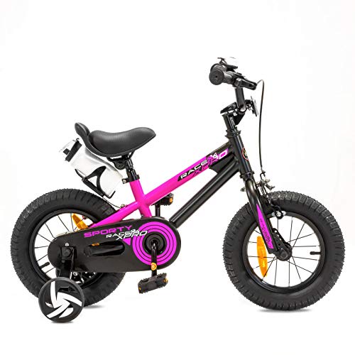 NB Parts - Bicicleta infantil para niños y niñas, BMX, a partir de 3 años, 12 pulgadas / 16 pulgadas, color Magenta mate., tamaño 12