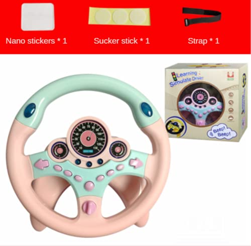NC Simulado Juguete Volante con Las Llaves del Coche Variedad De Efectos De Sonido, Luz Y MúSica, Juego De Asiento De Coche, Juguetes Educativos para NiñOs De 2-6 AñOs De Edad