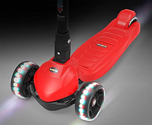 NUBAO Triciclo Evolutivo Toral Patear Scooters con Asiento extraíble Altura Ajustable y PU Brillante DIRIGIÓ Ruedas de iluminación para niños 2 3 4 5 6 7 8 (Color : A)