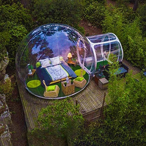 Oaimmk Casa Burbujas Transparente Hotel Inflable para Exteriores 3 m Diámetro con Inodoro, Tienda Burbujas Inflable Casa de Burbujas Panorámica 360 ​​°, con Secador de Pelo
