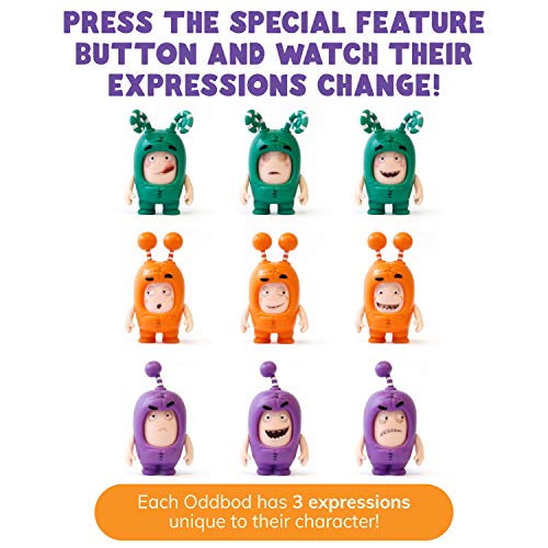 Oddbods Face Changers – Slick, Jeff & Zee – Figuras de juguete interactivas con expresiones animadas cambiantes – Juguetes para niños, juego de 3