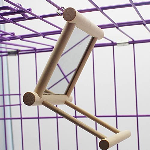 P Prettyia 4X Swing Bird Toy Cuerda Arnés Jaula Espejo Juguetes para Pájaros Pequeños a Grandes