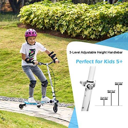 Patinete Scooter de 3 Ruedas Swing Y Fliker Scooter Plegable Altura Ajustable, para Niños de 5 +/Adolescentes/Adultos