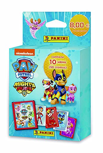Paw Patrol 5 Mighty Pups- Paw Patrol Ecoblister 10 Sobres, Multicolor, Normal (Panini España, S.A