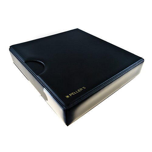 PELLER'S Álbum de colección M para 200 Monedas Medianas de hasta 31mm de diámetro, 10 Fundas y cartulinas separadoras. para € 1, 2 Euros, £2, 50 Peniques ingleses etc (Modelo M con Cajetin)