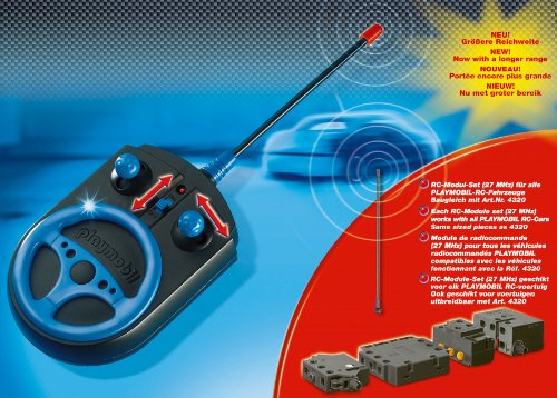 PLAYMOBIL - Módulo RC Plus con radiocontrol, Compatible con los Coches RC (4856)
