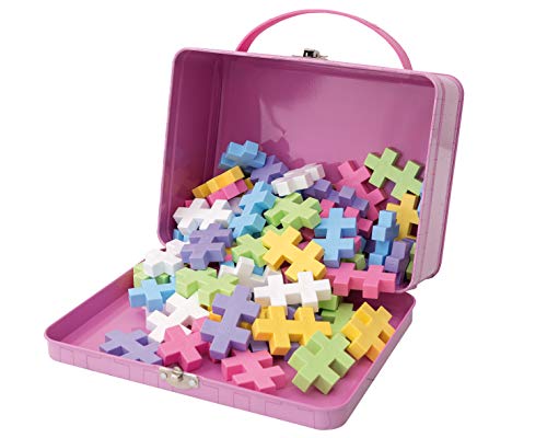 Plus-Plus 9603275 Genial Juguete de construcción Big Box Pastel, Juego de Bloques de construcción en práctica Caja de Metal con asa, 70 Piezas, Multicolor