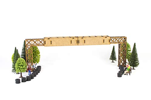 PROSCALE Puente accesorios Scalextric original - Maqueta decoracion circuitos coches slot car 1 32 kit modelismo maquetas madera para montar construir adultos niños