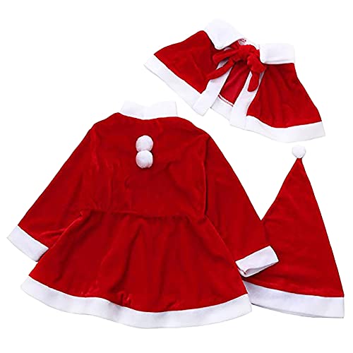 PUYEI Ropa de Navidad para niña, disfraz de Papá Noel, cosplay, disfraz de Navidad para niñas