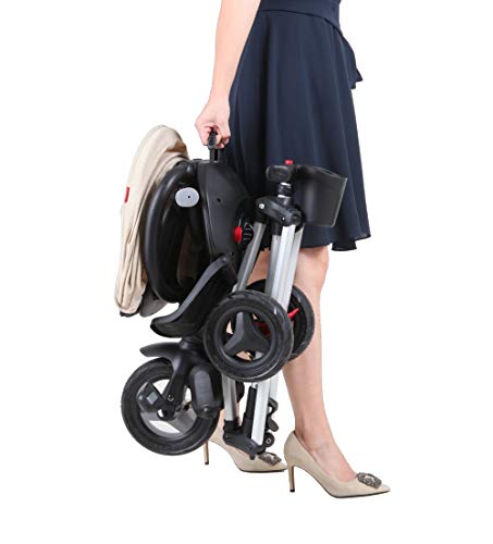 QPLAY- Nova Triciclo evolutivo Plegable 3 en 1, Color Gris (QP500.08)