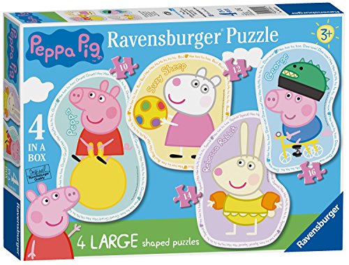 Ravensburger 069569 Puzzle Peppa Pig - 4 Shaped Puzzle, Rompecabezas para Niños y Niñas, Edad Recomandada 3+