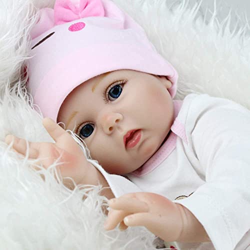 Realista Vinilo de Silicona Reborn Bebé 22 Recién Pulgadas Muñecos Bebé Recién Nacidos Niña Muñeca Regalo de Cumpleaños