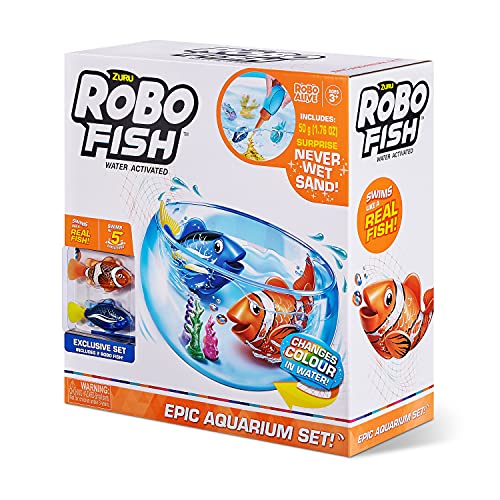 Robo Fish- Super Acuario Juguetes incluye dos peces, Color Blanco (ZU7162)