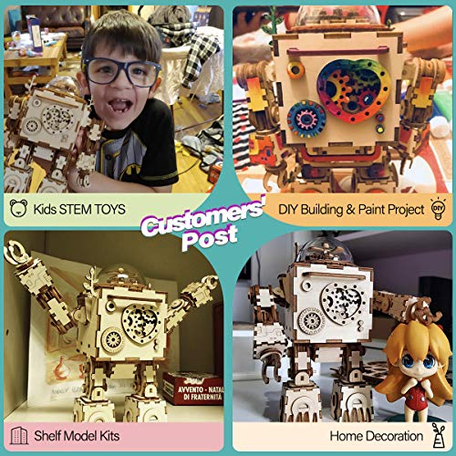 Robotime de Corte de láser de Madera de Rompecabezas-DIY Mecanismo de música de Caja de Madera Modelo de construcción de cumpleaños niños y Adultos (Orpheus)