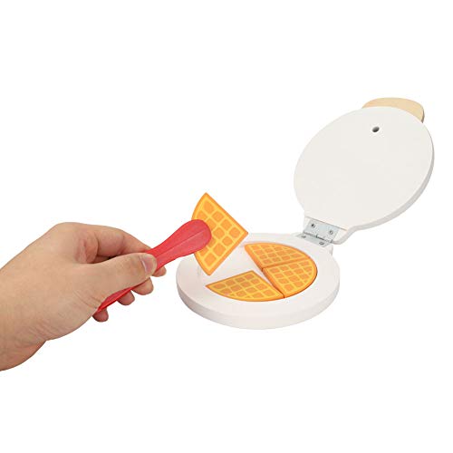 Ruspela Juego de juguetes para hacer crepes de juguete de madera, juego de pretender, máquina de panqueques, máquina de café con accesorios (máquina de panquequeque)