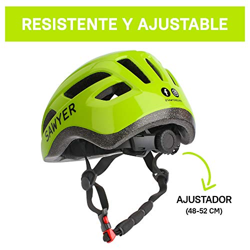 Sawyer - Casco Infantil Ajustable - Niños 2, 3, 4 y 5 Años (Verde)