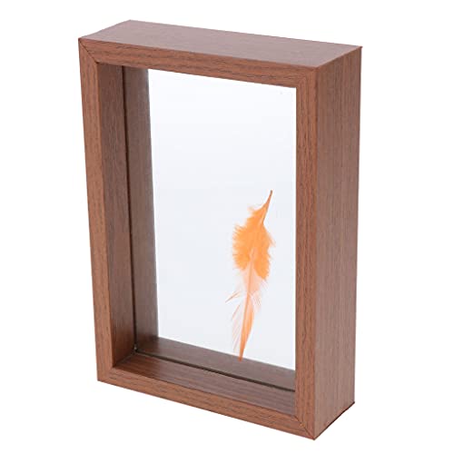 SDENSHI Decoración de de Soporte de Imagen de Marco de Foto de Muestra de Planta de Madera de Estilo Vintage - Castaño marrón, 10x13.5x4cm