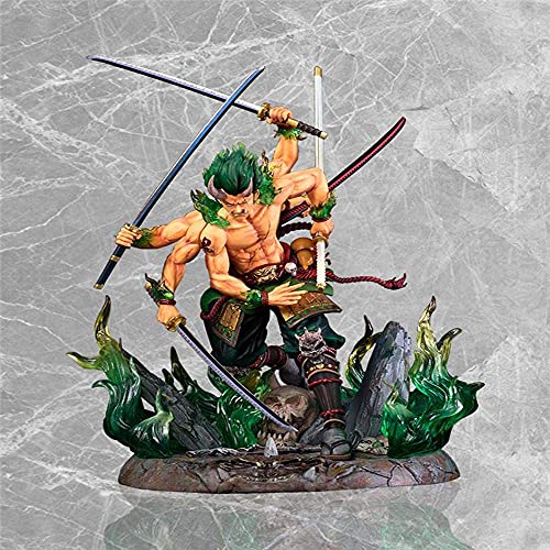 SHUMEISHOUT El nuevo BBXJ una pieza Ronaloa Zoro tres cabezas y seis brazos Ashura Road Animado Personaje Modelo Estatua Decoración Regalo 30CM jianyou