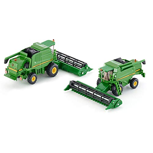SIKU 1876, Cosechadora combinada T670i John Deere, 1:87, Unidad de corte móvil y desmontable, Metal/Plástico, Verde