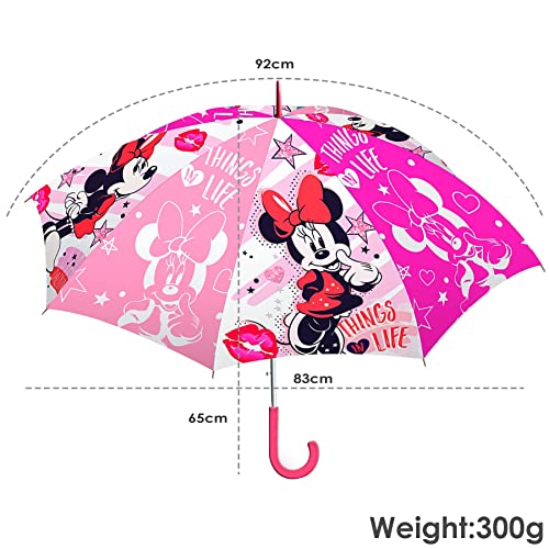 SKYLINE Set Mochila y Paraguas Tradicional, Minnie Mouse, Paraguas Infantil, Mochila Infantil para Niños, Poliéster, Vuelta al Cole, Ideal para Niños