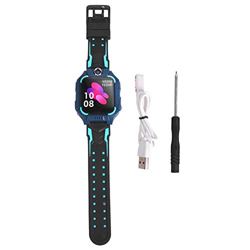 Smart Watch LBS Kids SmartWatches Baby Watch Reloj de Voz Impermeable Linterna Reloj con Selfie-CAM(Azul Negro)