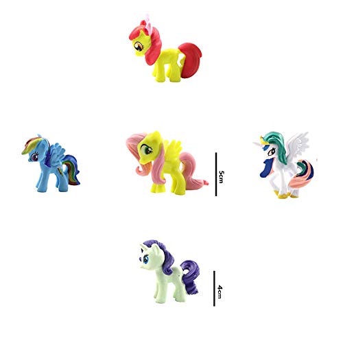 Smileh Unicornio Cake Topper Figuras Unicornio Figuras Decoración Para Tarta Pony Mini Figuras Set 12 Piezas