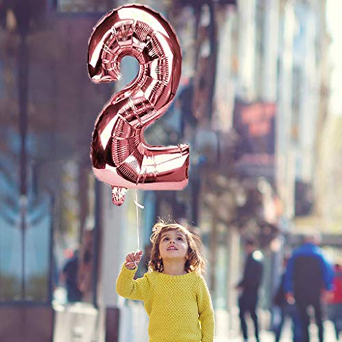 SNOWZAN Globo gigante de 28 cumpleaños en oro rosa para niña, número 28, globos de helio con número 28, globos con de 28 años, XXL, guirnalda de 32 pulgadas, número gigante 28, para fiesta