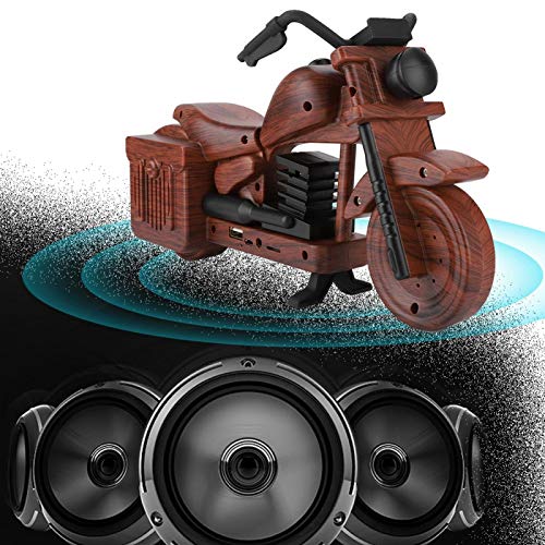 Socobeta Altavoz Bluetooth Altavoz portátil de Madera con Forma de Moto Altavoz Bluetooth Recargable inalámbrico de 10 m