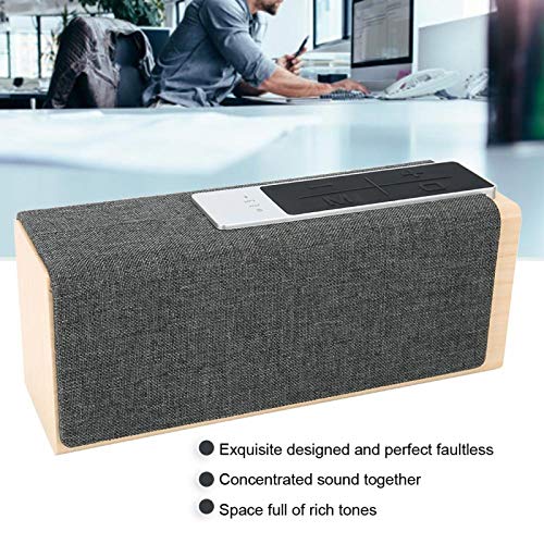 Socobeta Altavoz Bluetooth portátil Altavoz Vintage Mini Sonido inalámbrico para Fiesta en casa Viajes de Madera(Gris)