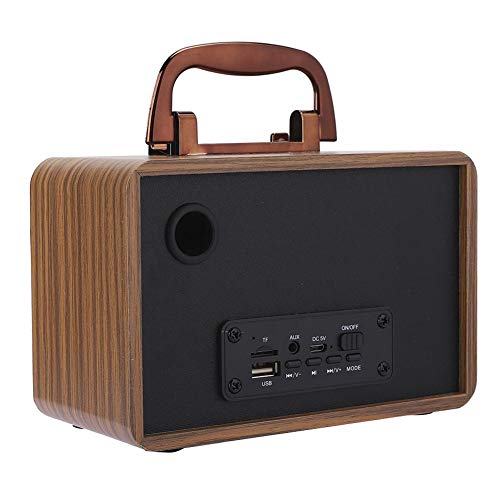 Socobeta Altavoz Bluetooth Vintage de Madera, Caja de Altavoz de computadora Inteligente portátil al Aire Libre para el hogar(Grano de Madera del Suelo)
