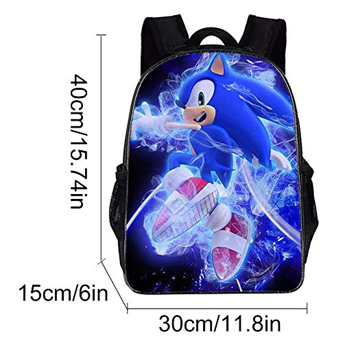 Sonic The Hedgehog Backpacks Kids School Backpacks So-Nic Hedge-Hog 3D Printed Sonic School Bag for Boys Girls