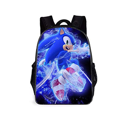 Sonic The Hedgehog Backpacks Kids School Backpacks So-Nic Hedge-Hog 3D Printed Sonic School Bag for Boys Girls