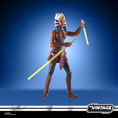 Star Wars La colección Vintage - Juguete Ahsoka VC102 a Escala de 9,5 cm - Star Wars: Guerra de los Clones - Figura de acción - Edad: 4+