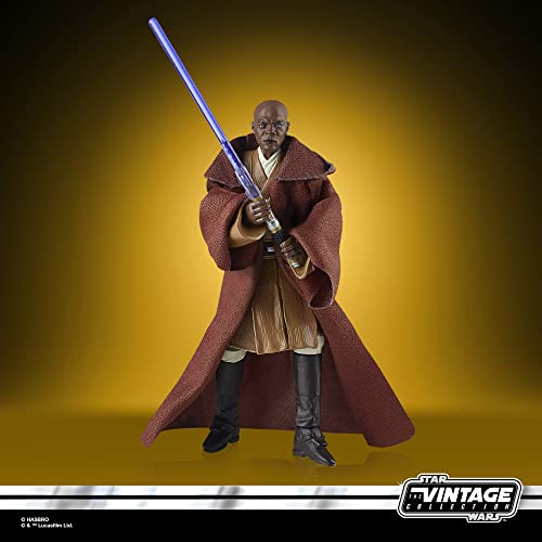 Star Wars La colección Vintage - Juguete Mace Windu VC35 a Escala de 9,5 cm - Star Wars: El Ataque de los Clones - Figura de acción - Edad: 4+