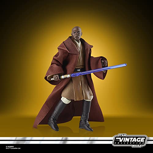 Star Wars La colección Vintage - Juguete Mace Windu VC35 a Escala de 9,5 cm - Star Wars: El Ataque de los Clones - Figura de acción - Edad: 4+