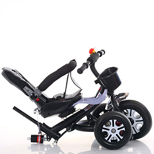 Strollers NAUY @ Triciclo de niños Bicicleta Plegable Cochecito de bebé 1-6 años de Edad Titanio Rueda vacía Marco de Coche Color Sillas de Paseo (Color : Púrpura)