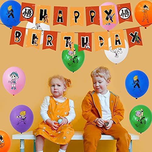 Suministros de fiesta de cumpleaños de Dragon Ball, las decoraciones de Dragon Ball Z incluyen adorno para tarta, adornos para cupcakes, pancarta, globos