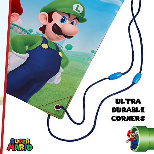 Super Mario Mochila Niño de Cuerdas, Mochila Deporte Saco con Mario Bros y Luigi, Mochila Cuerdas para Gimnasio Viajes Colegio, Regalos Originales para Niños