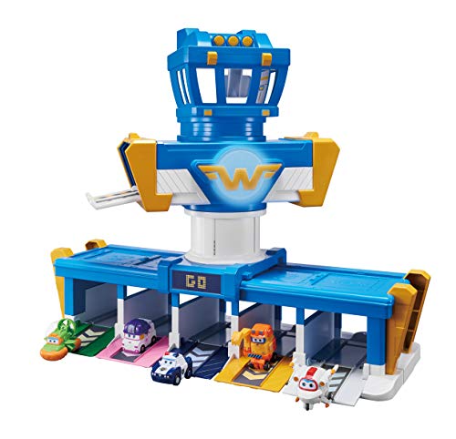Super Wings Mission Team Airport Adventure Playset con Figura de Jett, Color Azul (Alpha Group EU730830)