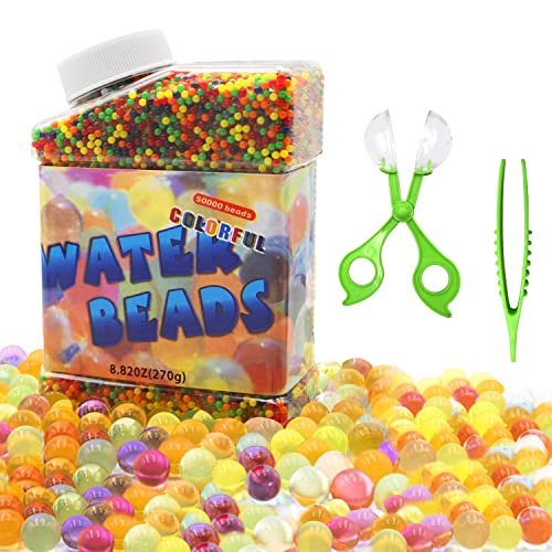 SUPRBIRD orbits Bolas de Agua 50000Piezas Bolas de Gel Perlas de Agua Bolas de Agua de Cristal para Plantas de Florero, Decoración Hogareña