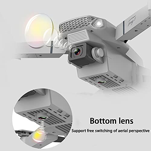 SWETIY Drone 4K, Ultraligero Y Plegable Drone Quadcopter, Despegue Con Una Tecla Y Aterrizaje Por Gravedad RTF,Ruta De Vuelo Personalizada, Drone Para Principiantes Con Modo Sin Cabeza, Gris,1 battery