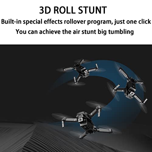 SWETIY Drone con Camara, Mini Drone con Camara 4K, Modo Sin Cabeza, Largo Tiempo De Vuelo 15 Minutos, Drone Plegable con FPV WiFi, Control De Gravedad, Fotografía De Gesto, Gris,3 Batteries
