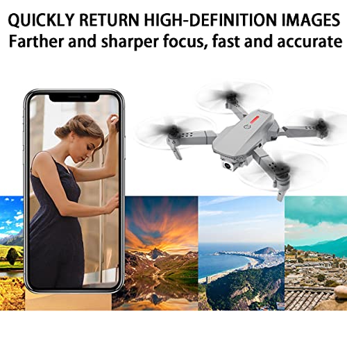 SWETIY Drone con Camara, Mini Drone con Camara 4K, Modo Sin Cabeza, Largo Tiempo De Vuelo 15 Minutos, Drone Plegable con FPV WiFi, Control De Gravedad, Fotografía De Gesto, Gris,3 Batteries